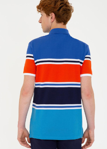 Синяя футболка-поло для мужчин U.s.polo assn. в полоску