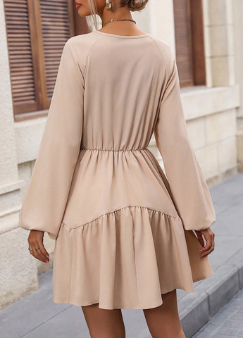 Світло-бежева кежуал сукня кльош SHEIN однотонна