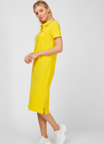 Желтое кэжуал платье поло Gant однотонное