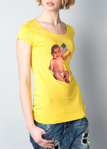 Желтая летняя футболка Eco Chic