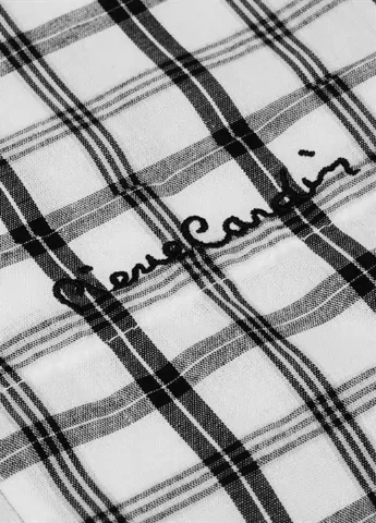 Черно-белая кэжуал рубашка в клетку Pierre Cardin