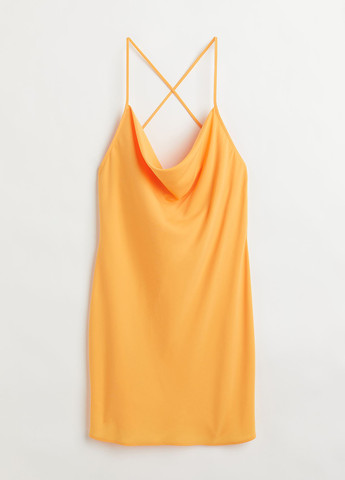 Жовтий коктейльна сукня сукня-комбінація, з відкритою спиною H&M однотонна