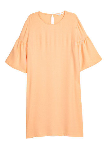 Светло-оранжевое кэжуал платье H&M однотонное
