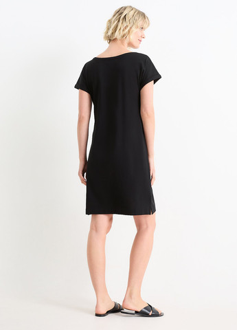 Черное кэжуал платье платье-футболка C&A однотонное