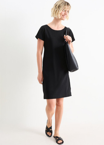 Черное кэжуал платье платье-футболка C&A однотонное