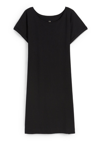 Черное кэжуал платье платье-футболка C&A однотонное
