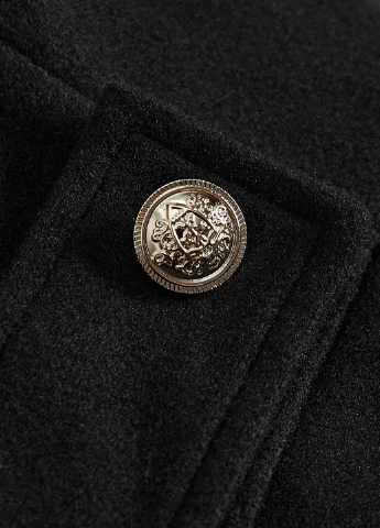 Чорне демісезонне Пальто однобортне SHEIN