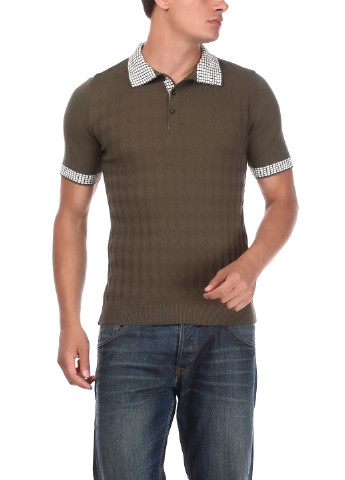 Оливковая (хаки) футболка-поло для мужчин Van Cliff однотонная