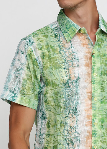 Салатовая кэжуал рубашка с абстрактным узором AMATO