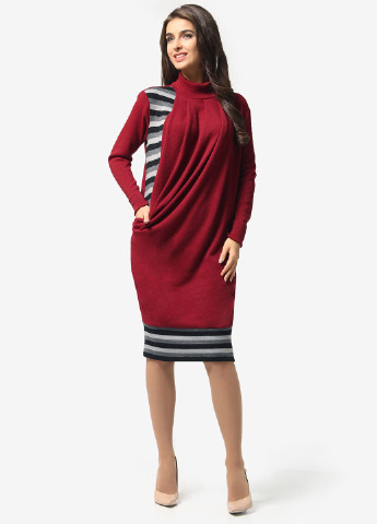 Бордовое кэжуал платье платье-водолазка Lila Kass