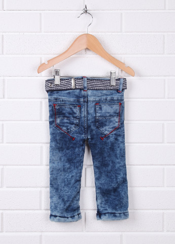 Голубые демисезонные прямые джинсы утепленные Exipolo
