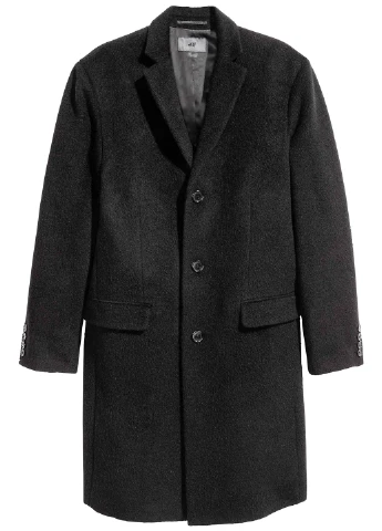 Черное демисезонное Пальто однобортное H&M