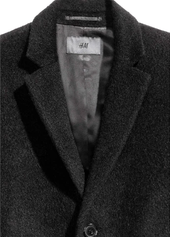 Черное демисезонное Пальто однобортное H&M