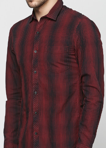Бордовая кэжуал рубашка в клетку S.Oliver с длинным рукавом