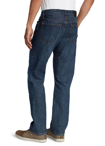 Синие демисезонные прямые джинсы Eddie Bauer