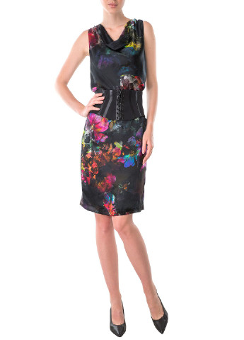 Черное кэжуал платье Apriori с цветочным принтом