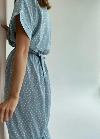 Мятное кэжуал платье для беременных кормящих мам с секретом для кормления в горошек пудра To Be в горошек