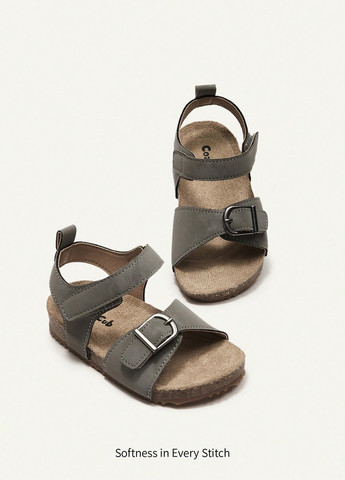 Серые кэжуал сандалии SHEIN на липучке