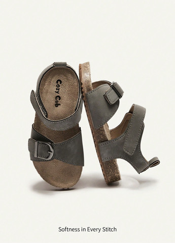 Серые кэжуал сандалии SHEIN на липучке