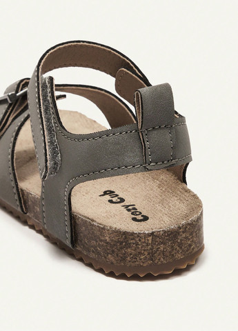 Серые кэжуал сандалии SHEIN на липучке