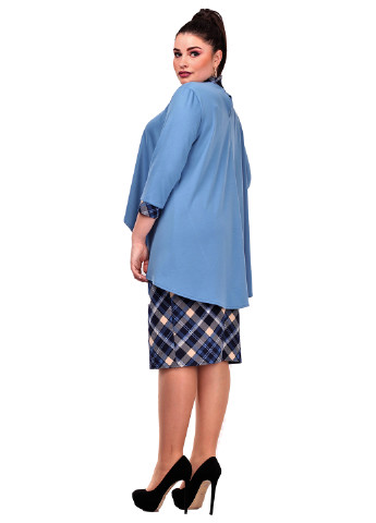 Костюм (джемпер, юбка) Alpama юбочный голубой кэжуал