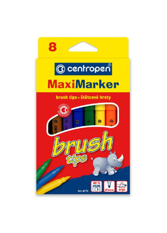 Фломастеры 8773 Maxi Brush tips, 8 colors (8773/08) Centropen (254068882)