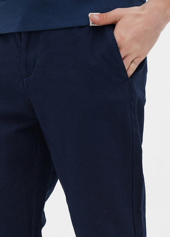 Темно-синие кэжуал летние зауженные брюки Mustang