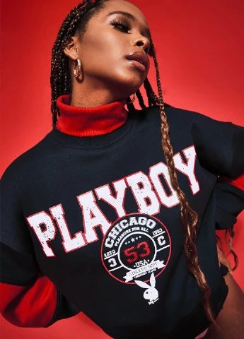 Темно-синий свитшот Missguided логотип без декора (262992210)