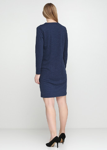 Темно-синя кежуал сукня Brandtex Collection з абстрактним візерунком