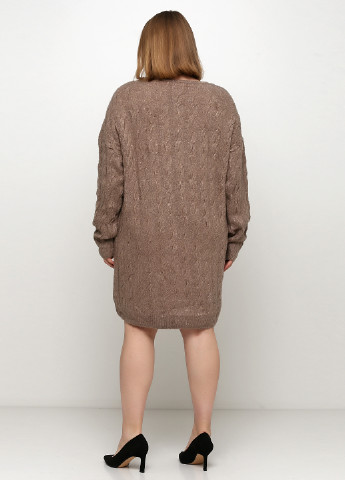Светло-коричневое кэжуал платье платье-свитер H&M однотонное