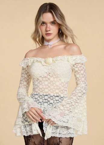 Кремовая блуза SHEIN