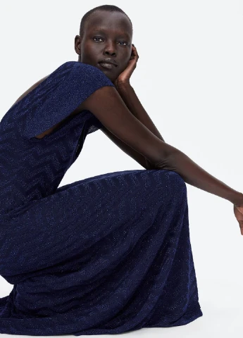 Темно-синя кежуал сукня кльош Zara в смужку