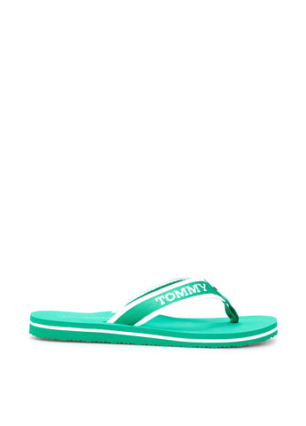 Зеленые кэжуал, пляжные вьетнамки Tommy Hilfiger с логотипом