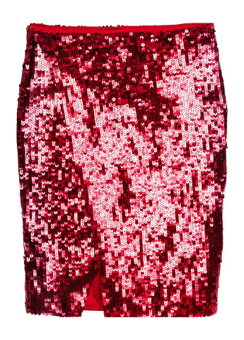 Спідниця H&M однотонна темно-червона кежуал поліестер