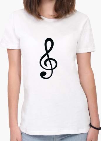 Футболка жіноча Скрипковий ключ (Treble clef) Білий (8976-2086) XXL MobiPrint - (216331042)
