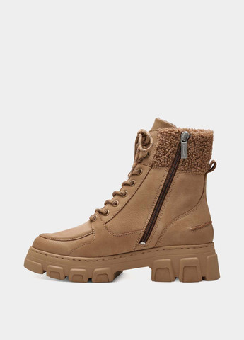 Зимние ботинки берцы Tamaris с мехом, на тракторной подошве из искусственного меха