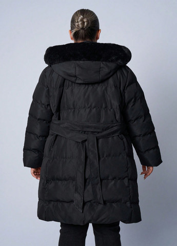 Черная зимняя куртка куртка-пальто SHEIN