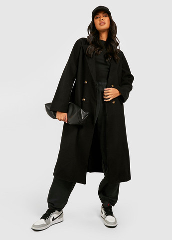 Черное демисезонное Пальто однобортное Boohoo
