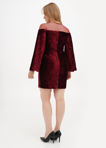 Бордова вечірня сукня а-силует, плісована Sassofono однотонна