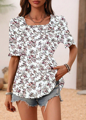 Комбинированная блуза SHEIN