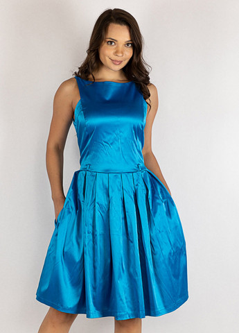 Блакитна кежуал сукня кльош Time of Style однотонна