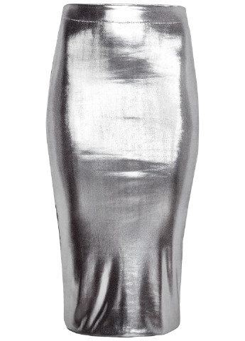 Серебряная кэжуал однотонная юбка H&M мини