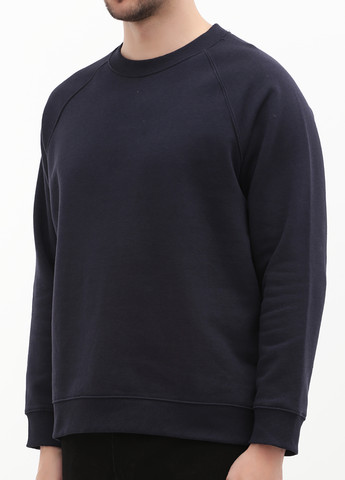 Темно-синий свитшот H&M однотонный без декора (317203510)