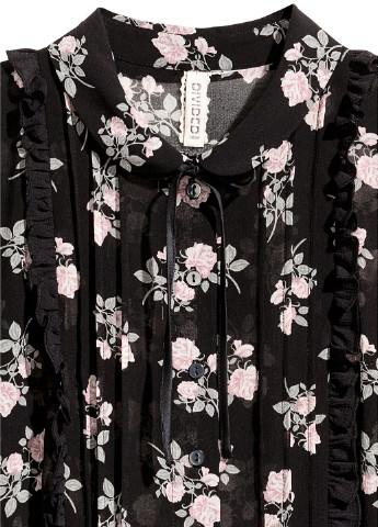 Чорна кежуал платье H&M з квітковим принтом