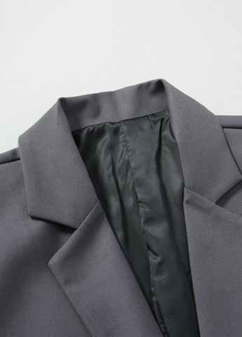 Темно-сірий демісезонний костюм (піджак, штани) брючний SHEIN