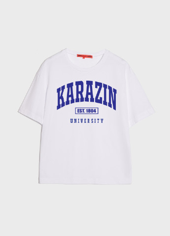 Белая летняя футболка оверсайз karazin KASTA design