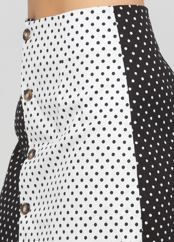 Черно-белая кэжуал в горошек юбка SHEIN а-силуэта (трапеция)