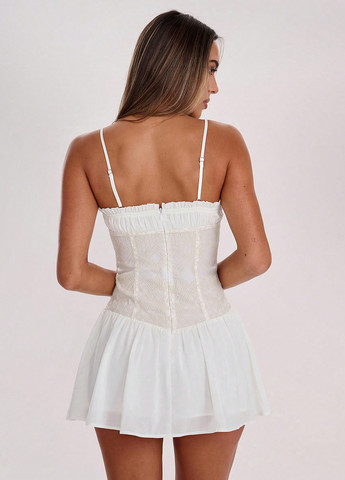 Білий кежуал сукня з відкритими плечима SHEIN однотонна