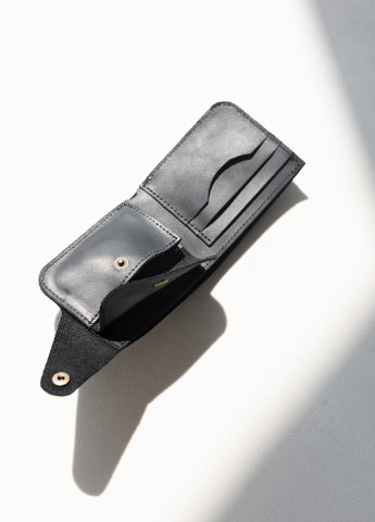 Місткий гаманець ручної роботи чорного кольору з натуральної вінтажної шкіри Boorbon (253738085)