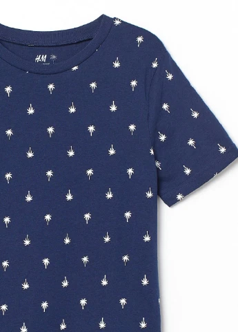 Темно-синяя летняя футболка H&M